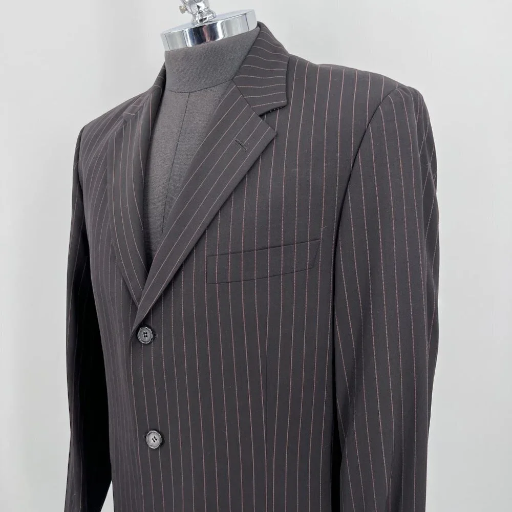 Hugo Boss Mafia‎ 30s Look Pinstripe Brown Blazer Size 42R